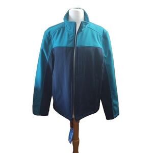 NAUTICA Performance Jacket Men's Sz S Water Resistant Zip Color Block Blue Coat